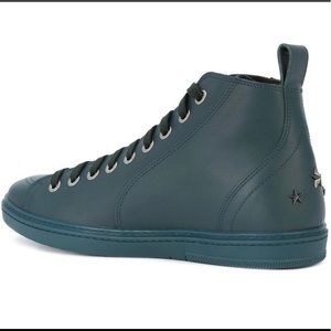 Jimmy Choo Men Colt Sneaker in Dark Pavone size 44